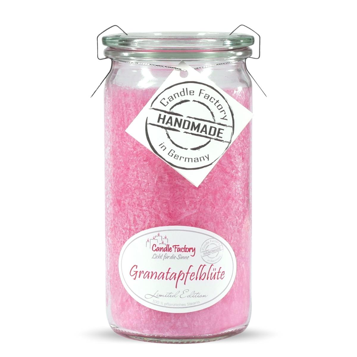 Granatapfelblüte - Limitierte Edition - Mini Jumbo Windlicht im Weckglas von Candle Factory