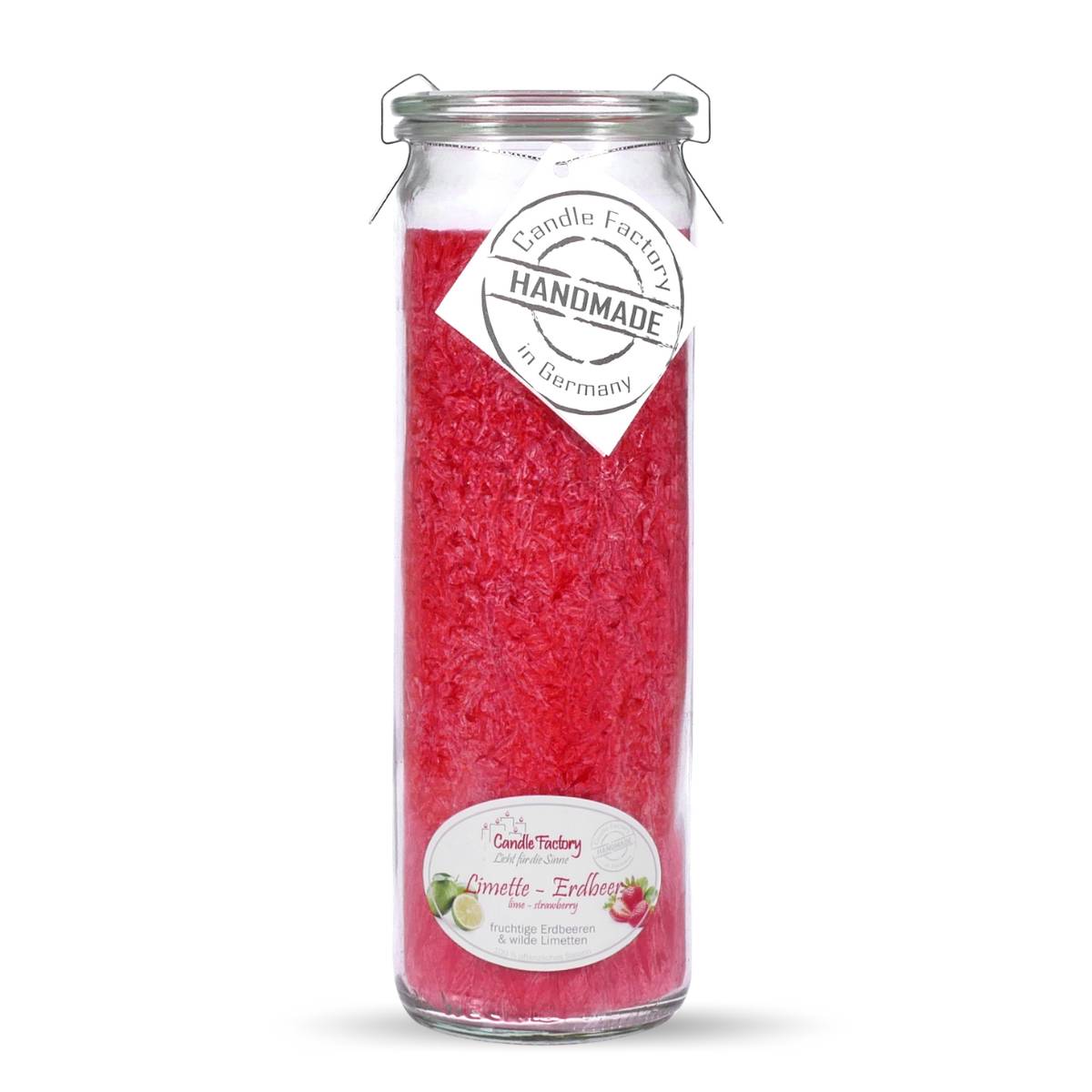 Limette Erdbeer - Big Jumbo Windlicht im Weckglas von Candle Factory