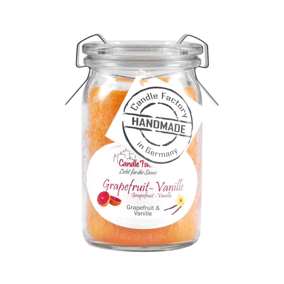 Grapefruit Vanille - Baby Jumbo Windlicht im Weckglas von Candle Factory