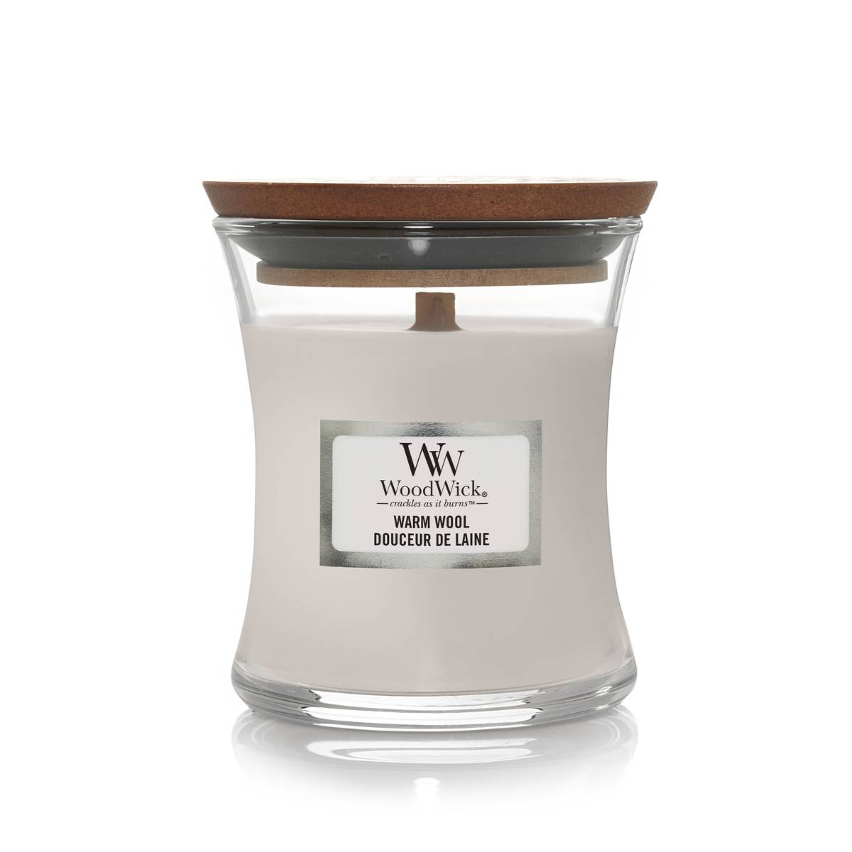 Warm Wool - Mini Hourglass 85g Duftkerze mit Holzdocht von WoodWick