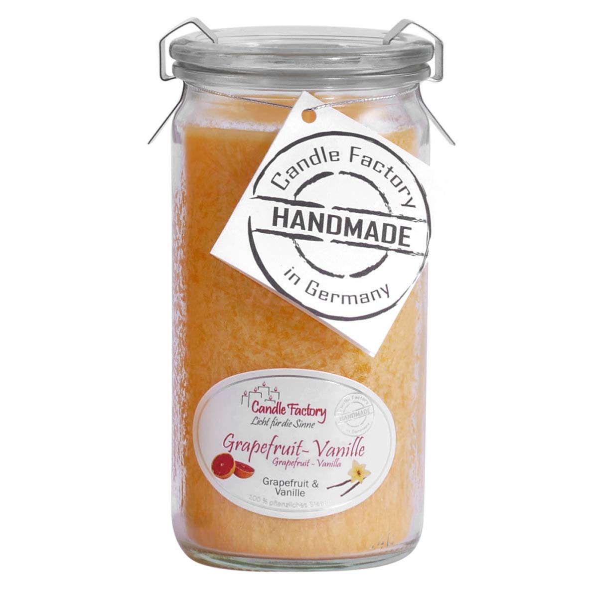 Grapefruit Vanille - Mini Jumbo Windlicht im Weckglas von Candle Factory